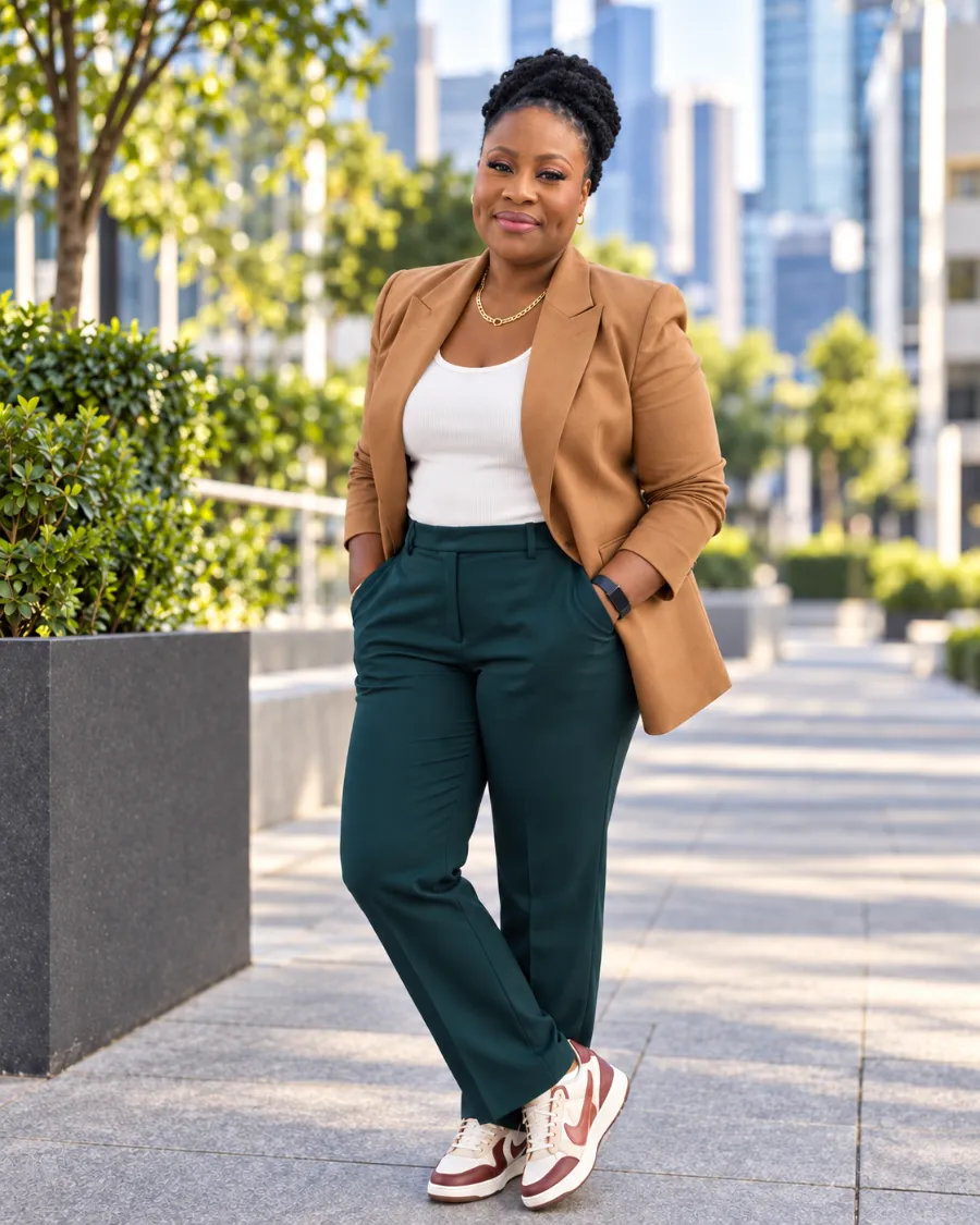 Dara Dillon standing outdoors in an urban public setting in Toronto.